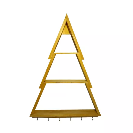 Altın Çam Ağaç Formlu Duvar Rafı | Metta’s Shop