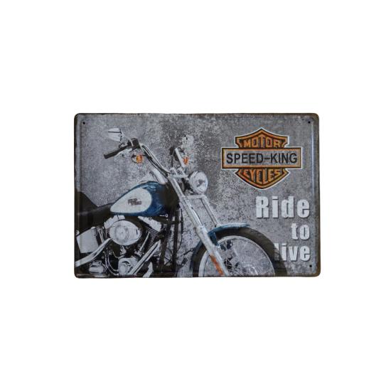 Ride To Live Yazılı Metal Plaka