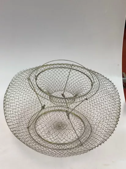 Katlanabilir Tel Balık Sepeti | Dayanıklı Çelik Canlı Balık Sepeti