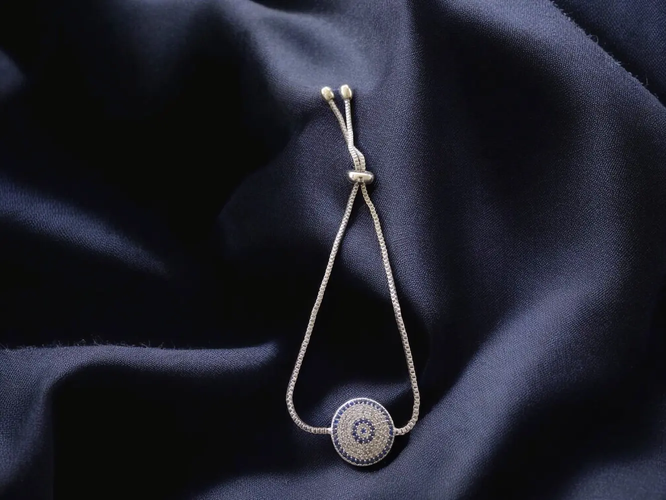 Asansörlü Nazar Boncuklu Taşlı Bileklik