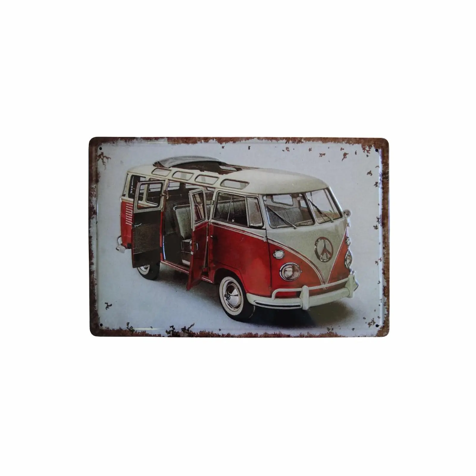 Retro Kırmızı Karavan Metal Tablo