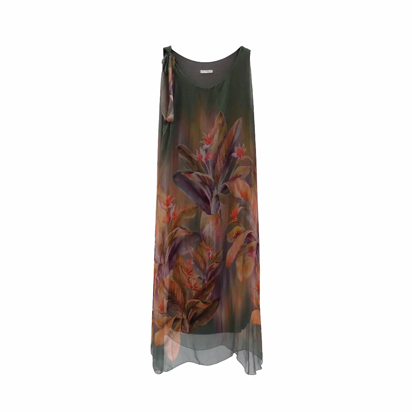 İtalyan İpek Çiçek Desenli Elbise