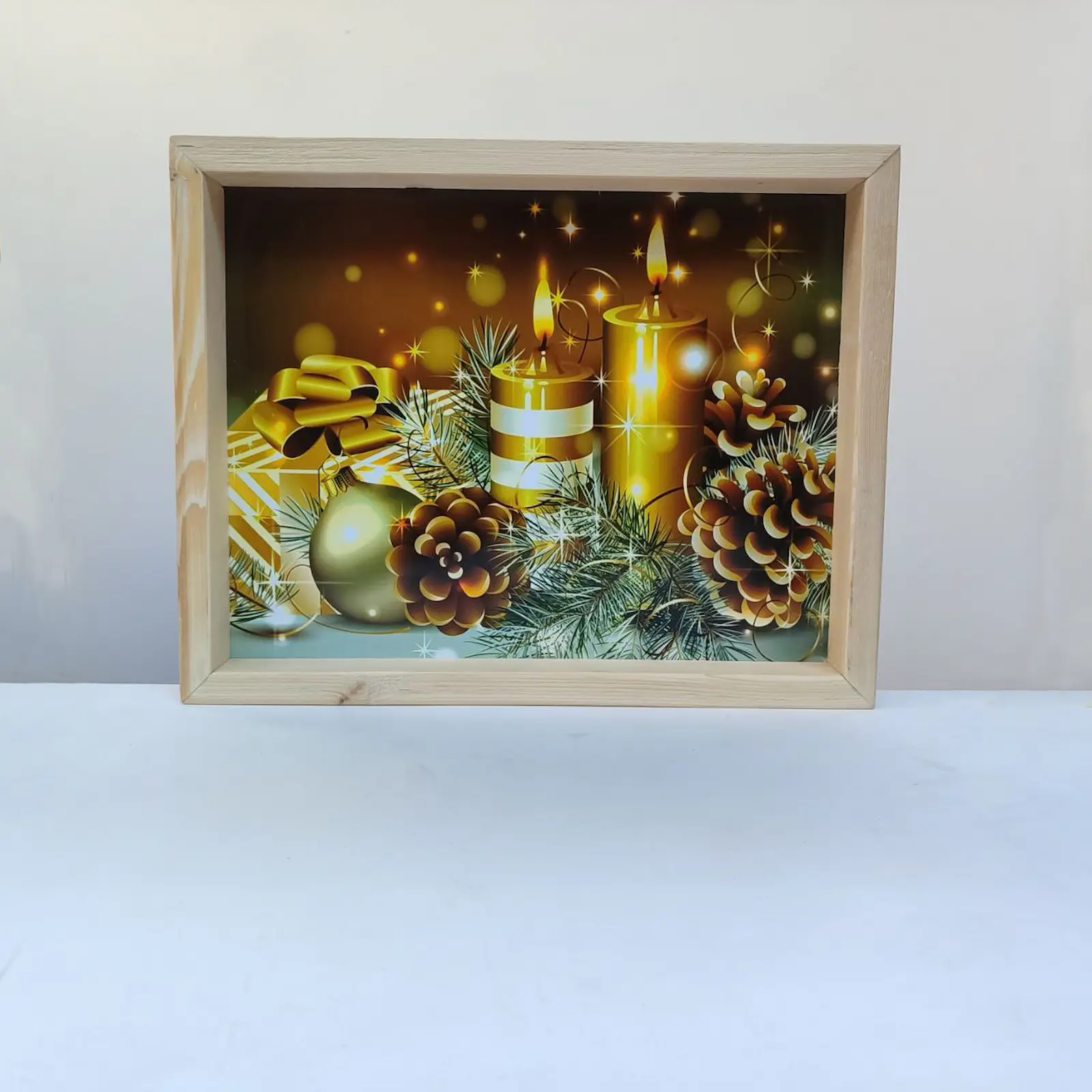 Noel Temalı Ahşap Tepsi